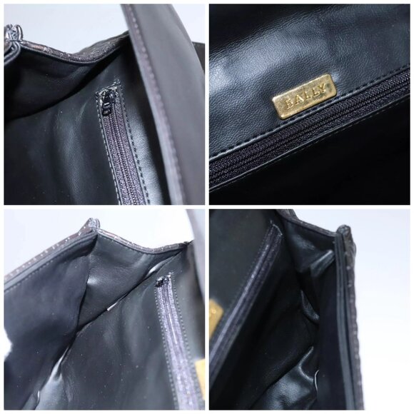 BALLY Quilted Chain Shoulder Bag Leather Black Auth 109809 - Picture 15 of 16